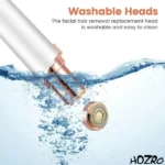 Epilator Sacial Hipoalergenic - Aparat Portabil Pentru Indepartarea Parului Facial Cu LED, Cu Perie Curatare Cadou - imagine 7