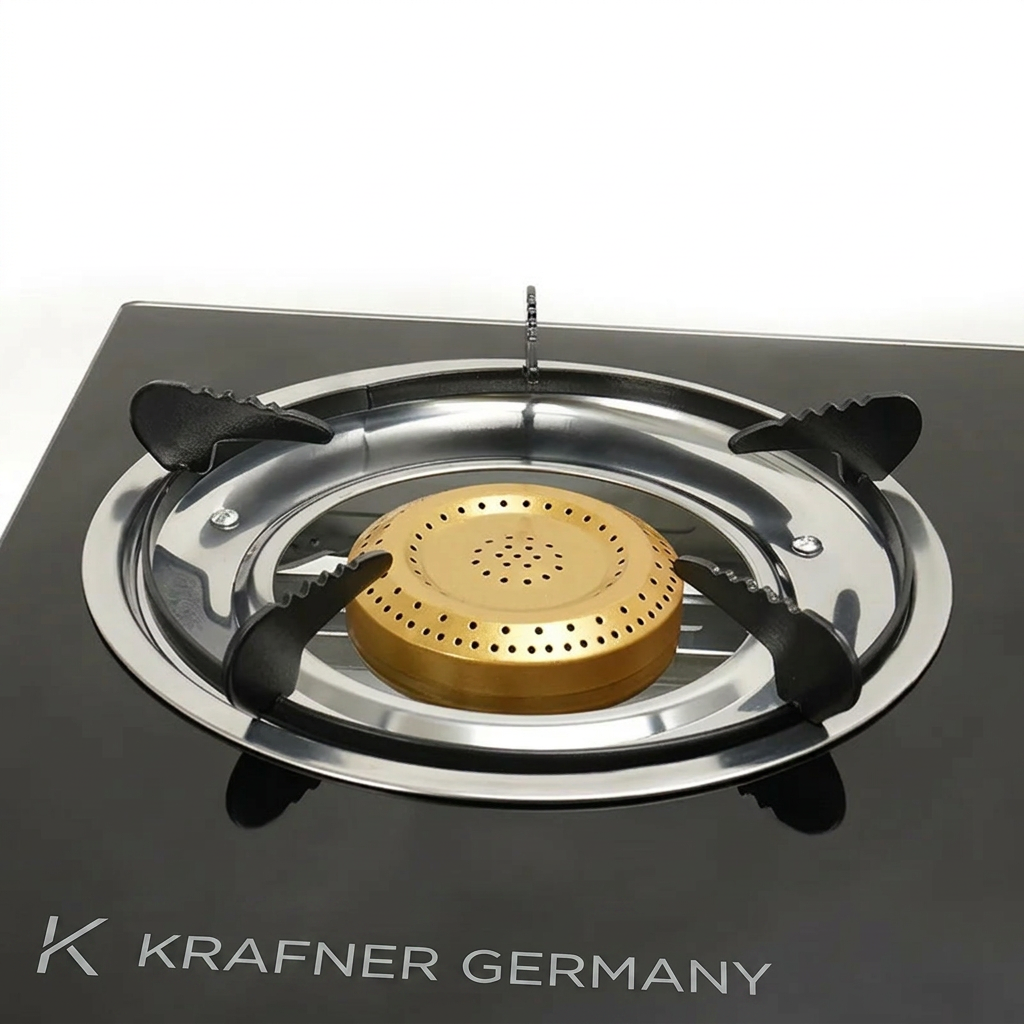 krafner-germany-burner Aragaz Cu Plita Din Sticla Si 3 Ochiuri, Alimentare GPL Butelie, Sticla Securizata - imagine 6