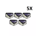 SET 5 X Lampa Solara LED Senzor De Miscare 100 x LED, Alimentare Solara, Perete, LP-0020, Incarcare Solara