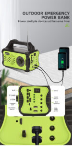 Kit Solar Camping GD-8076, Radio FM, USB, MP3 Player, Sistem iluminare LED cu Panou, Lanterna, 4 Becuri Led, Capacitate baterie: 10000 mAh - imagine 7