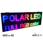 Reclama Luminoasa 400 x 40 cm RGB Pentru Exterior/Interior, Wireless, LED, Panou Led, Text Personalizat, Temperatura