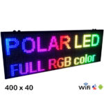 Reclama Luminoasa 400 x 40 cm RGB Pentru Exterior/Interior, Wireless, LED, Panou Led, Text Personalizat, Temperatura