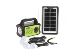 Kit Solar Camping GD-8076, Radio FM, USB, MP3 Player, Sistem iluminare LED cu Panou, Lanterna, 4 Becuri Led, Capacitate baterie: 10000 mAh - imagine 2
