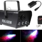 Masina de Fum cu LED-uri ,Telecomanda, 600 W, Jocuri de Lumini, Negru, Becuri LED RGB, Masina Evidentiat Lumini Scena Club DJ
