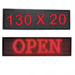Reclama Luminoasa Pentru Exterior/Interior, Wireless, 130 x 20 cm, LED, Panou Led, Text Personalizat, Rosu