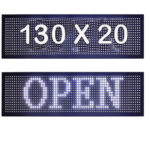 Reclama Luminoasa Pentru Exterior/Interior, Wireless, 130 x 20 cm, LED, Panou Led, Text Personalizat, Alb
