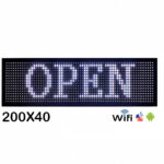 Reclama Luminoasa 200 x 40 cm de Exterior/Interior, Tip panou LED Alb, Text programabil, Dimensiune 200 x 40 cm , Temperatura, Wireless, USB