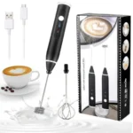 Mixer spumator de lapte, 2 in 1 Electric Dispozitiv spumare lapte cu 2 capete, 3 Trepte viteza, incarcare USB, Otel inoxidabil, pentru latte, ciocolata calda, lapte si cafea - imagine 2