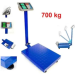 Cantar Electronic 700kg cu acumulator si platforma metalica din tabla striata, brat rabatabil