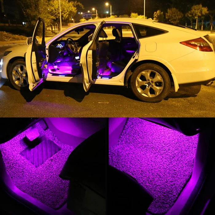 descărcare (22) Kit 4 Benzi 12LED RGB Interior Auto Multicolore cu Telecomanda, Impermeabile cu Alimentare la Bricheta - 12V - imagine 7