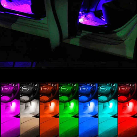 descărcare (23) Kit 4 Benzi 12LED RGB Interior Auto Multicolore cu Telecomanda, Impermeabile cu Alimentare la Bricheta - 12V - imagine 6