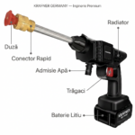 Aparat de Spalat cu Presiune Puternic  cu 2 Acumulator  48 V, 30 Bari, 8L/min - imagine 3