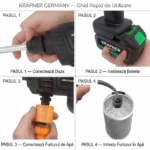 Aparat de Spalat cu Presiune Puternic  cu 2 Acumulator  48 V, 30 Bari, 8L/min - imagine 4