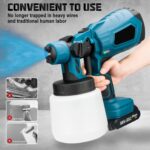 Pulverizator Electric de vopsea cu 2 acumulatori de 48v, 1000ml - 3 moduri de pulverizare, ideal pentru tavane, pereti si garduri - imagine 2