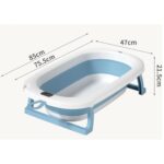 Cadita baie bebelusi pliabila cu pernita din material hipoalergic cu uscare si termometru digital incorporat Albastra - imagine 3
