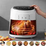 Friteuza cu aer cald Fry Digital, 2400W, 6 programe, capacitate 8L, temperatura ajustabila, timer 60 minute, negru