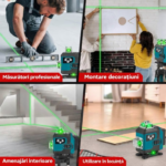 Nivela laser 4D, 16 linii, auto-nivelare, alimentare USB, 2 baterii, inaltime ajustabila 1.5M - imagine 8