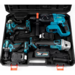 Trusa 4 piese Werstil 3 acumulatori 48V, 5Ah,Ciocan Rotopercutor, Autofiletanta, Polizor unghiular, Cheie impact - imagine 6