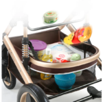 Carucior copii cu suspensii 2 in 1 transformabil landou-sport cu maner protectie din piele, cos pentru accesorii - imagine 5