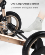 Carucior copii cu suspensii 2 in 1 transformabil landou-sport cu maner protectie din piele, cos pentru accesorii - imagine 6