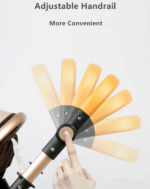 Carucior copii cu suspensii 2 in 1 transformabil landou-sport cu maner protectie din piele, cos pentru accesorii - imagine 4