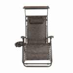 Scaun Șezlong Reclinabil Bliss Hammocks Zero Gravity cu Copertină și Tăviță - imagine 3