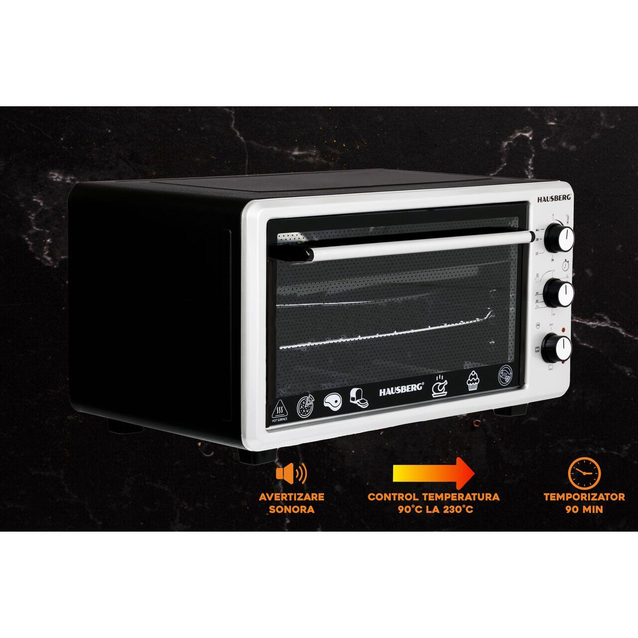 descărcare - 2025-05-08T170819.386 Cuptor Electric Hausberg HB-8000P capacitate 48 Litri, putere 1800W, Temperatura maxima 230 grade, timer prevazut cu alarma sonora - imagine 9
