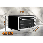 Cuptor Electric Hausberg HB-8000P capacitate 48 Litri, putere 1800W, Temperatura maxima 230 grade, timer prevazut cu alarma sonora - imagine 12