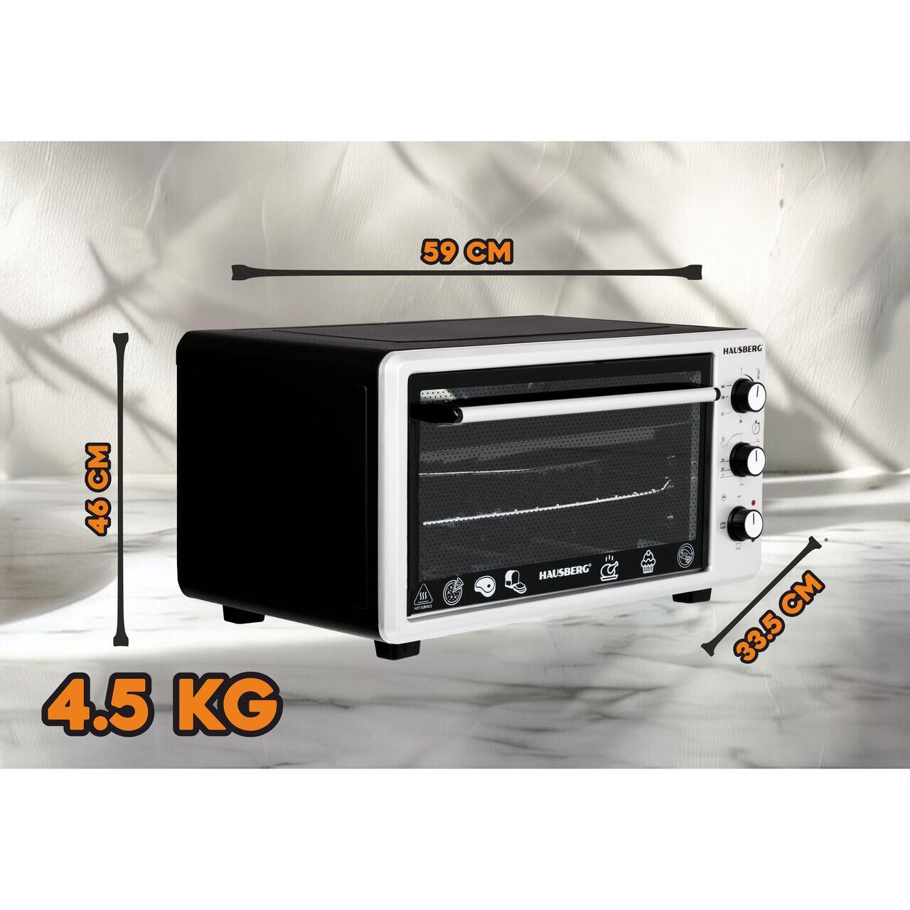 descărcare - 2025-05-08T170826.382 Cuptor Electric Hausberg HB-8000P capacitate 48 Litri, putere 1800W, Temperatura maxima 230 grade, timer prevazut cu alarma sonora - imagine 12