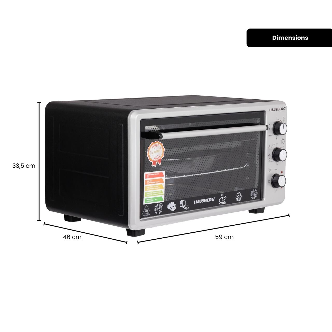 descărcare - 2025-05-08T170829.739 Cuptor Electric Hausberg HB-8000P capacitate 48 Litri, putere 1800W, Temperatura maxima 230 grade, timer prevazut cu alarma sonora - imagine 8