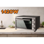 Cuptor electric Hausberg HB 9320 , 1420 W, 38 L, timer, termostat, 2 tavi, Gri/Negru - imagine 5