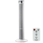 Ventilator turn Hausberg HB-5952AB, 55W, 38 inch, 3 viteze, temporizator 24h, LED, oscilatie, telecomanda, alb