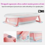 Cadita pliabila pentru bebelusi, termometru electronic incorporat, cu suport pernuta, picioruse antiderapante - imagine 6