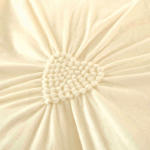 Lenjerie De Pat, 4 Piese, Catifea, Inimi Brodate - Crem - imagine 2