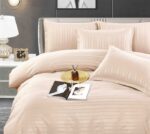 Lenjerie HoReCa, pat dublu, damasc finetat Deluxe, 6 piese, Sampanie - imagine 4