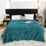 Patura Pufoasa Cocolino, Pat Dublu, Textura Reiata, Albastru