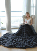 Patura Blanita Artificiala Iepure Cu Fermoar - Gri Inchis - imagine 4