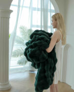 Patura Blanita Artificiala Iepure Cu Fermoar - Verde - imagine 4