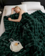 Patura Blanita Artificiala Iepure Cu Fermoar - Verde - imagine 2