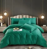 Lenjerie HoReCa, pat dublu, damasc finetat Deluxe, 6 piese, Verde