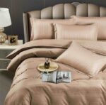 Lenjerie HoReCa, pat dublu, damasc finetat Deluxe, 6 piese, Maro - imagine 3