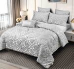 Set Cadou Luxury Jacquard Regal, 7 Piese, Cu Pilota Inclusa, Gri - imagine 2