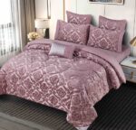 Set Cadou Luxury Jacquard Regal, 7 Piese, Cu Pilota Inclusa, Roz - imagine 2