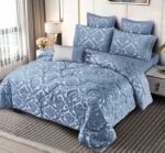 Set Cadou Luxury Jacquard Regal, 7 Piese, Cu Pilota Inclusa,Albastru - imagine 2