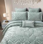 Set Cadou Luxury Jacquard Regal, 7 Piese, Cu Pilota Inclusa, Verde - imagine 3