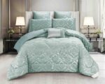 Set Cadou Luxury Jacquard Regal, 7 Piese, Cu Pilota Inclusa, Verde