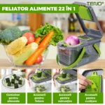 Razatoare multifunctionala pentru fructe si legume, 22 piese, lame din otel inoxidabil - imagine 4