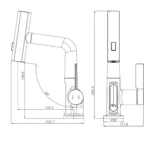 Baterie baie/bucatarie cu display temperatura, curgere tip cascada, jet sau spray, dus extractibil - imagine 8
