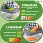 Razatoare multifunctionala pentru fructe si legume, 22 piese, lame din otel inoxidabil - imagine 8