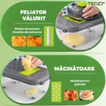 Razatoare multifunctionala pentru fructe si legume, 22 piese, lame din otel inoxidabil - imagine 7